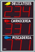 Pantalla para 3 servicios en 3D en vertical para Servi-Turno